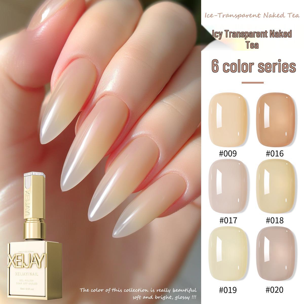 

2025 Ice-Transparent Nude Tea Series Gel Polish for Nail Salons