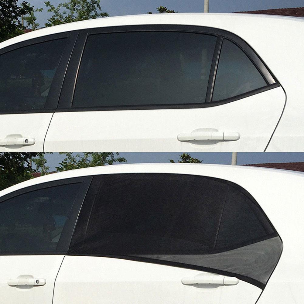 2PCS Car Window Screen Door Covers Front/Rear Side Window UV Sunshine Cover Shade Mesh Car Mosquito Net For Baby Child Camping