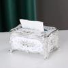European-Style Tissue Box Living Room Desktop Tissue Box Retro Luxury Tissue Case Rose Patterned Napkin Holder Home Decoration