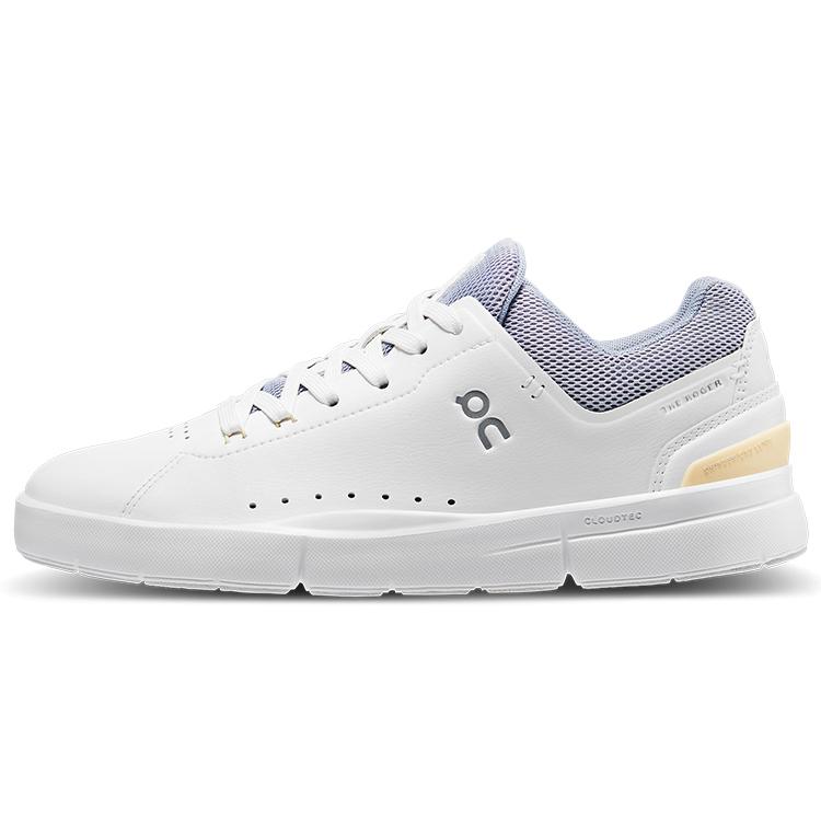 On The Roger Advantage Fabric Leather Comfortable Casual Slip Resistant Durable Low Top Sneakers Women sneakers White Storm-Gray 48.98342