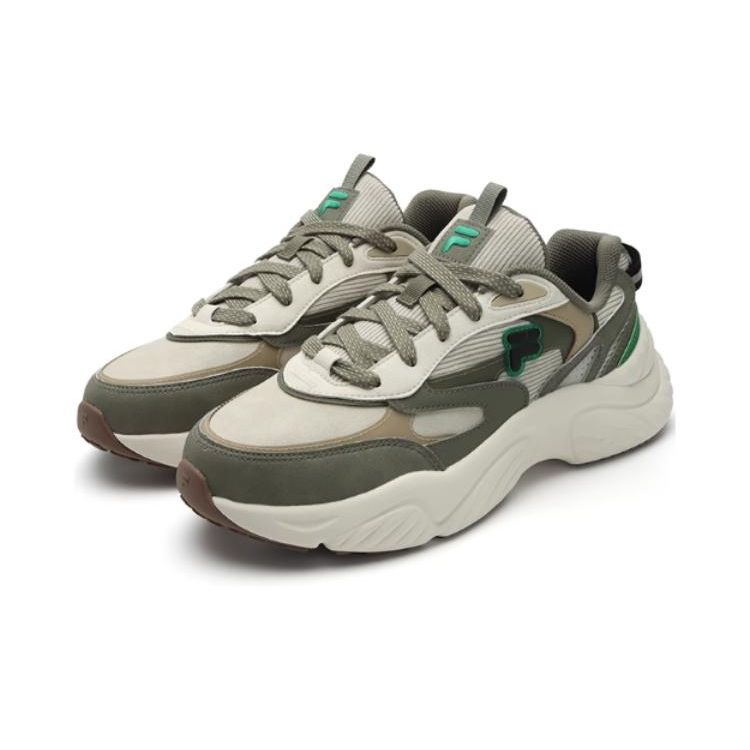 Fila Fusion Conch II Retro Casual Low Top Shoes Men Sneaker Gray Green T12M341609FLV
