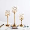 Romantic Crystal Candle Holder Metal Craft Candelabra Church Decor Wrought Iron Candlestick  Party