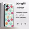 Macaron Cute Pink Girl Pattern Phone Case For iPhone 17 16 E 15 14 13 12 Plus Mini Pro Max Soft Black Shockproof Cover