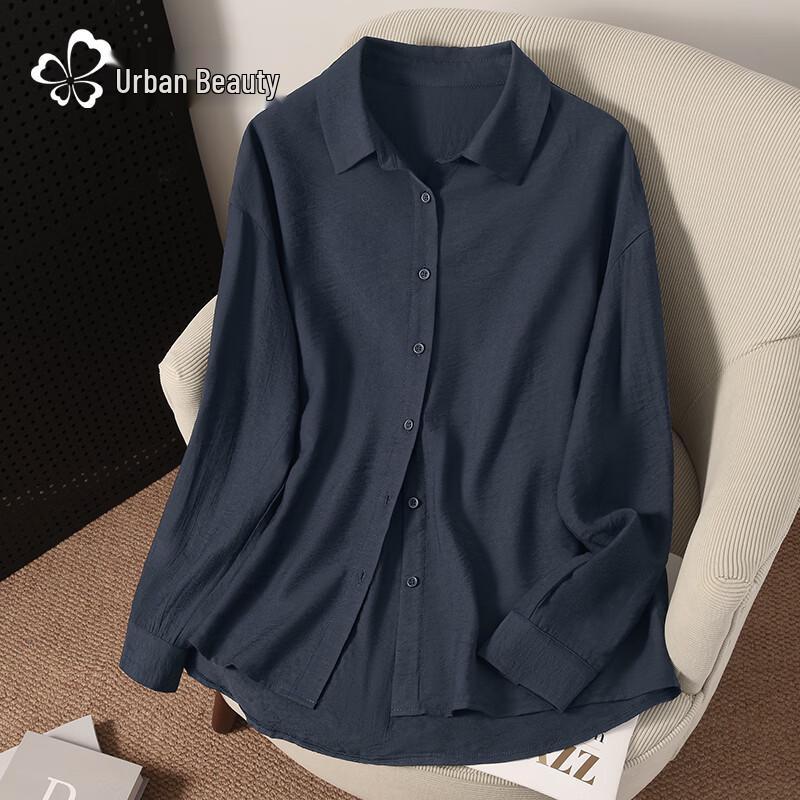 Women s 2026 Spring Linen Blend Button-Up Shirt S