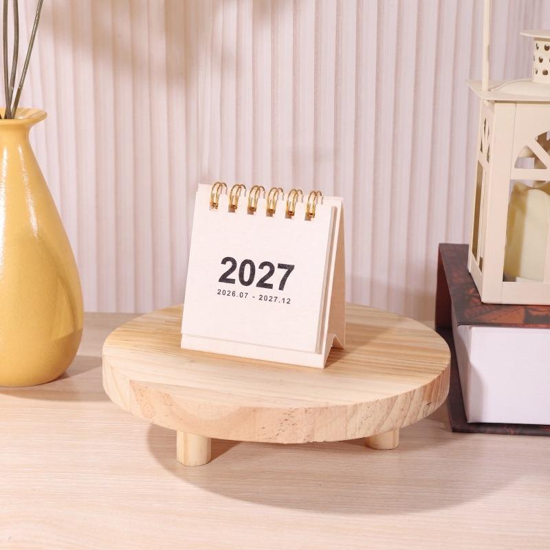 1Pcs 2027 Mini Simple Calendar Small Desk Calendar Creative Coil Calendar Planner Desktop Decoration Office Stationery
