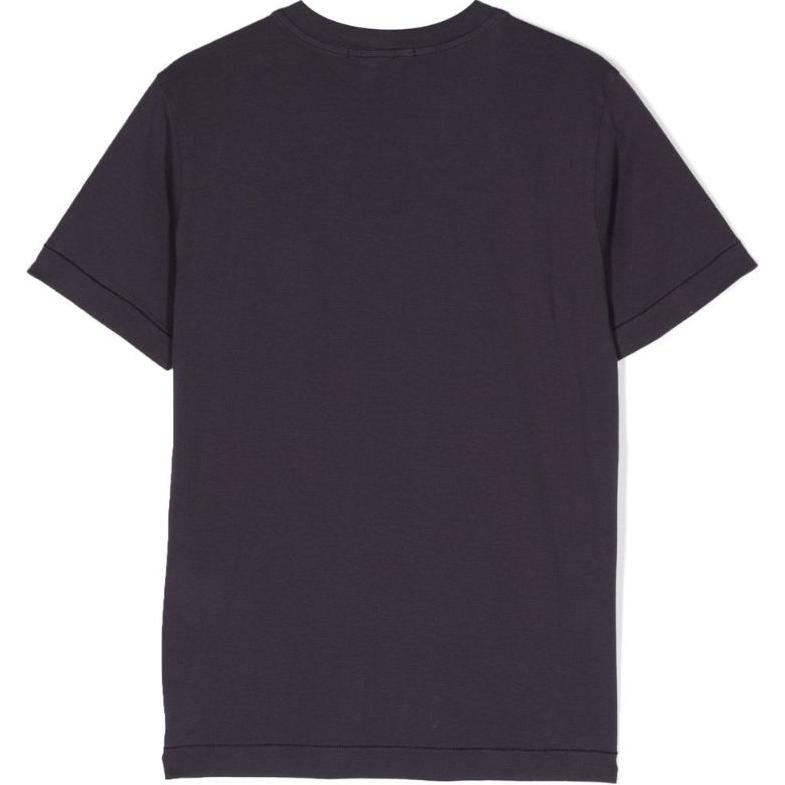 STONE ISLAND Kurzarm T-Shirt Rundhals Gerader Schnitt Kinder Oberteile Schwarz 781620147-V0026
