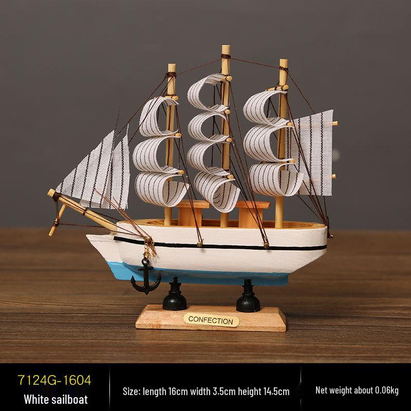 Corsair Smooth Sailing Wooden Boat Ornament - Small Desktop Fishing Boat Model for Home Display