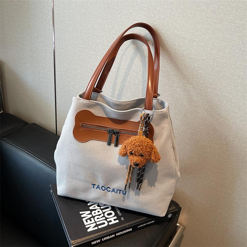 Canvas bag women's large-capacity new summer versatile shoulder tote bag multi-functional casual backpack