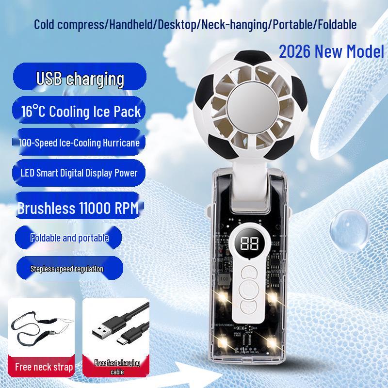 Portable Foldable Mini Fan - Strong Wind Handheld Turbine for World Cup