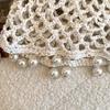 Round Beads Crochet Hollow Tassels Knitted Hat Hollow Out Ethnic Style Hat Knit Beanies  Girls