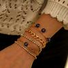 IF ME 5pcs/set Luxury Evil Eyes Bracelet Set for Women Adjustable Gold Bracelets Accessories Jewelry