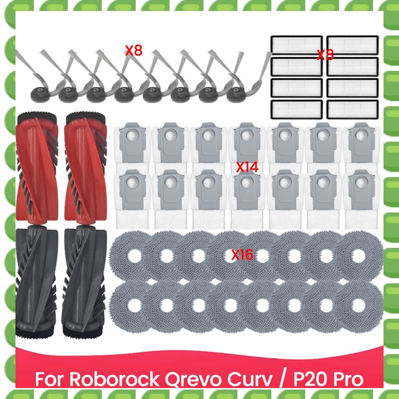 A04V 48PCS Brush Filter Mop Cloth Anddust Bag Set Vacuum Accessories Replacement Parts Vacuum Accessories Replacement Parts