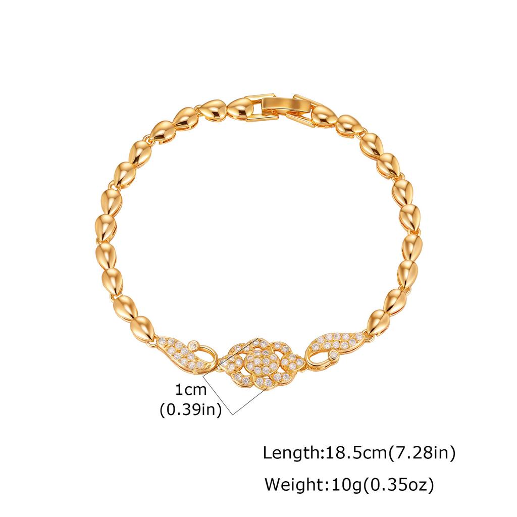 Wind Lady Copper Micro-Inlaid Zircon Infinity Flower Butterfly Bracelet Pbr-308