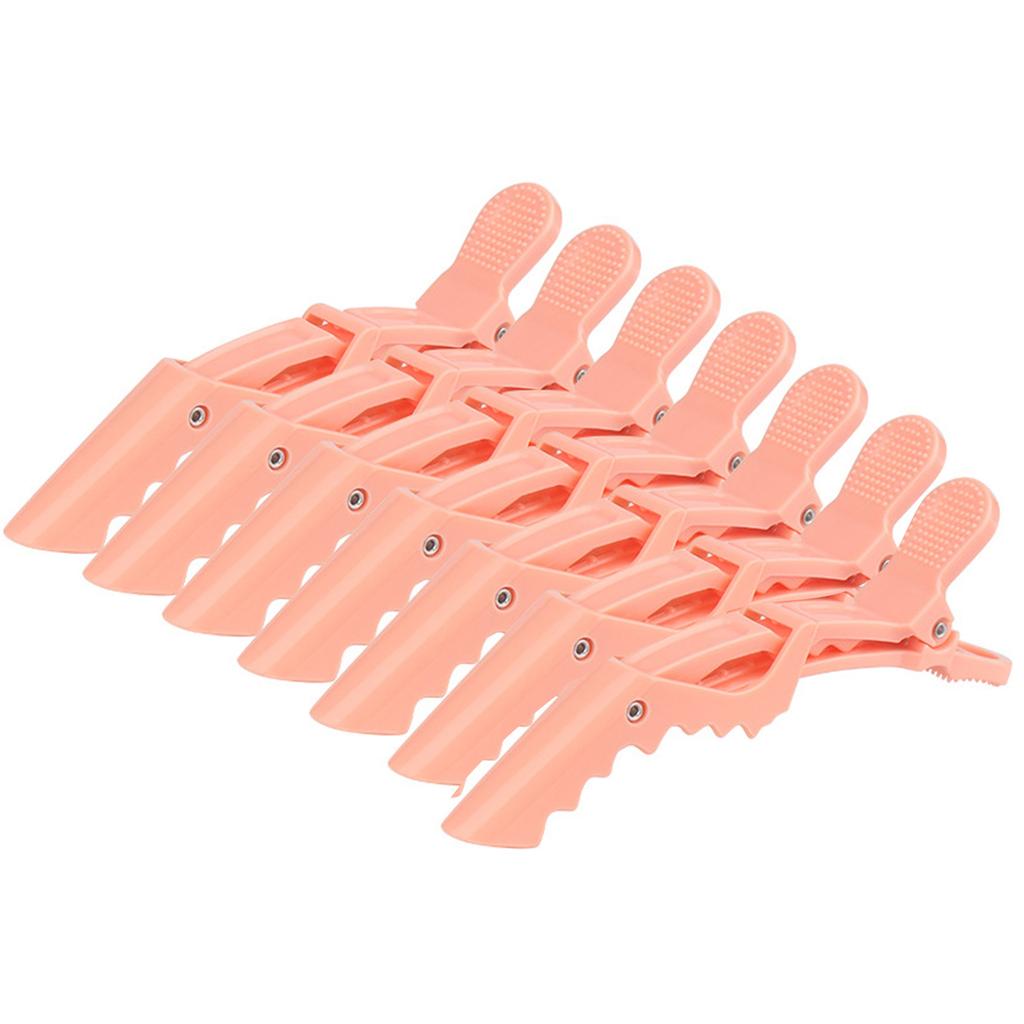 Pack Of 7 Neutral Alligator Double-Hinged Hair Clips For Women Hair Styling Professional Salon Use