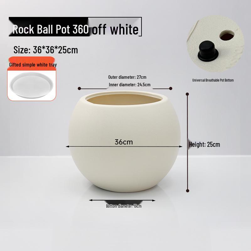 Nordic Spherical Resin Flower Pot - Versatile & Durable for Indoor/Outdoor Use, Large Diameter