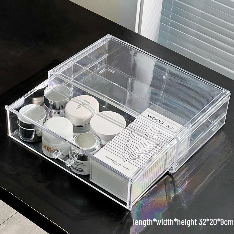 High-End Acrylic Cosmetic and Skincare Organizer - Dustproof, Large Capacity Desktop Storage Box
