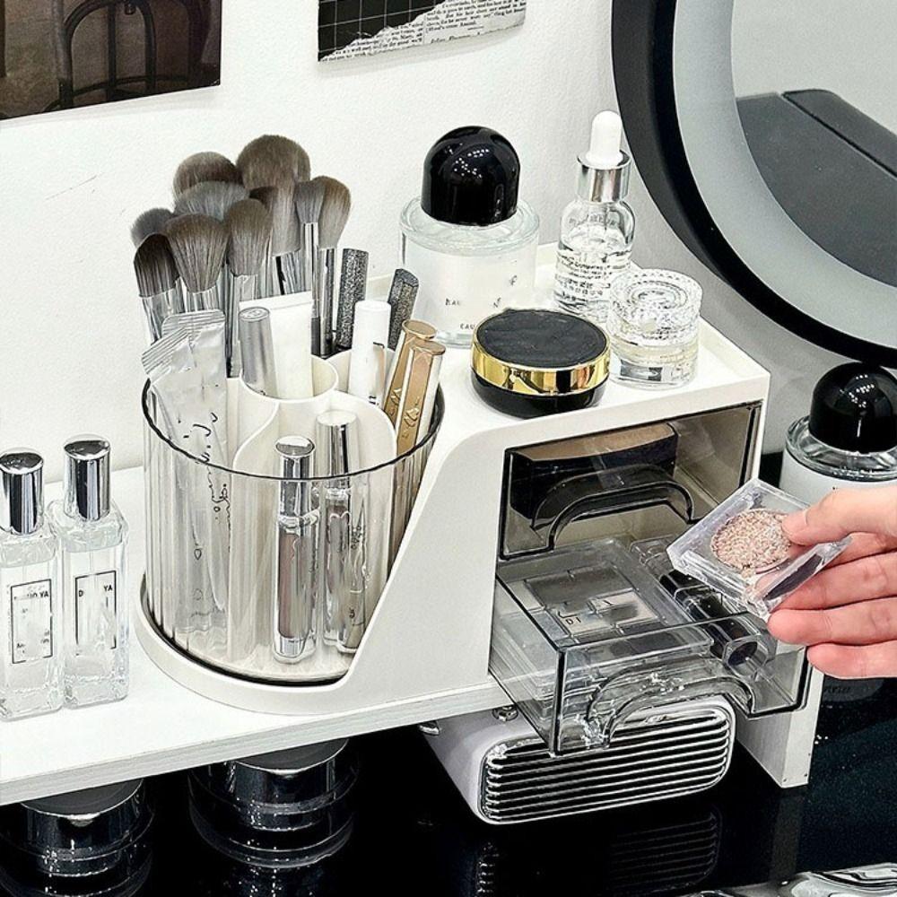 

Lipstick Storage Tube Desktop Storage Box Multi-function Dressing Table Storage Racks жовтий