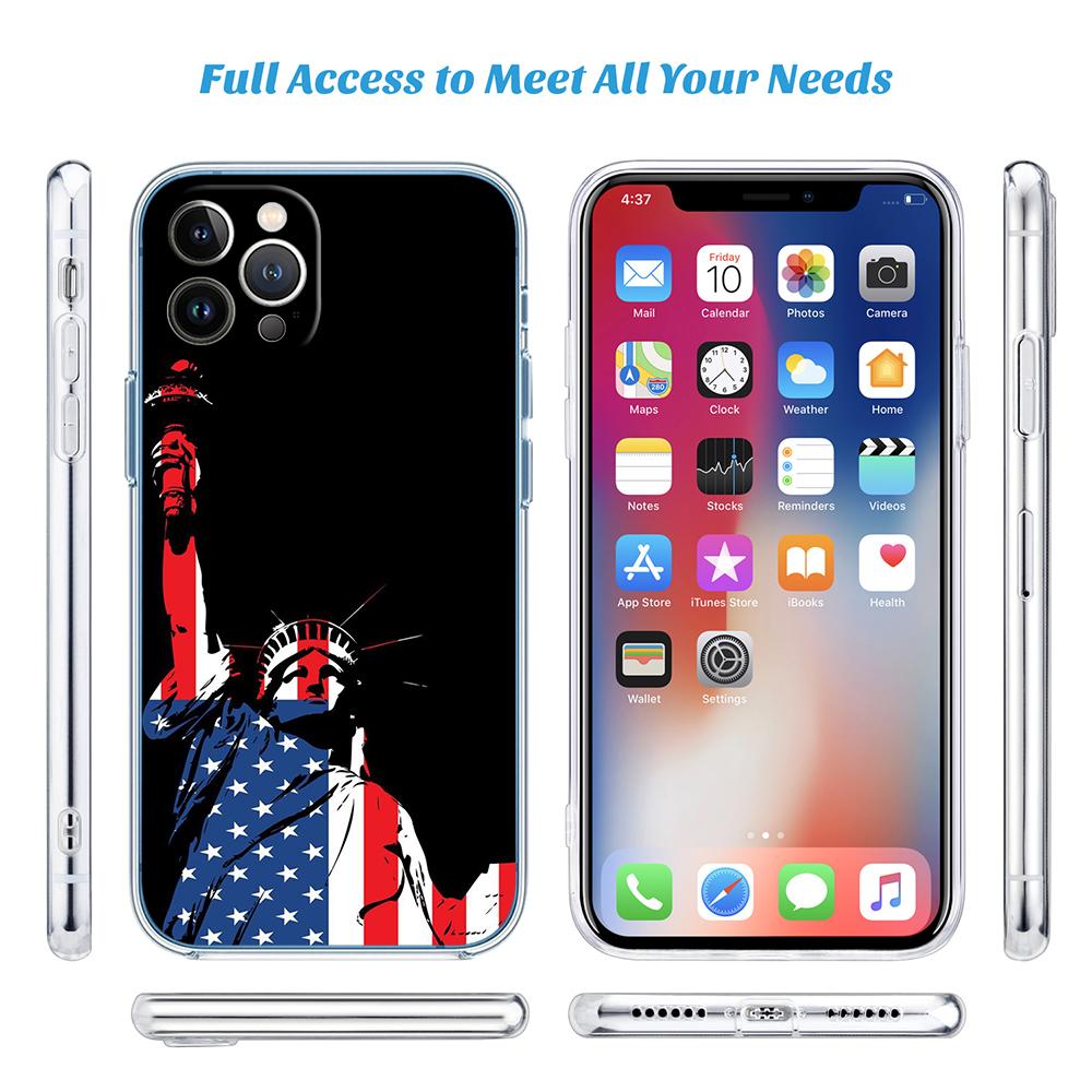 FM47 Freiheitsstatue Soft Shell Transparente Handyhülle für Motorola Moto G7 G8 G9 G84 G85 G73 G24 G15 Z2 Play Power Plus