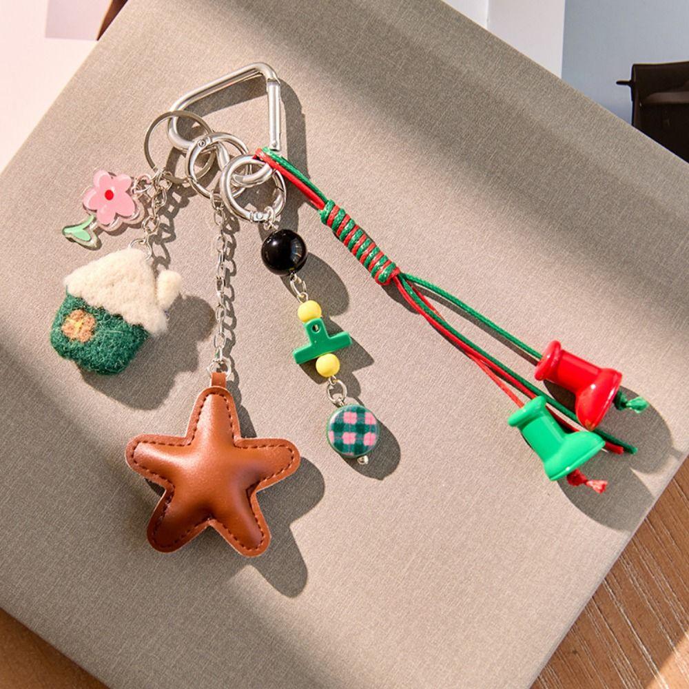 Woven Bracelet Hanging Rope Macaroon Braided Keychain Mushroom Key Lanyard  Phone Accessories