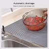 1pcs Collapsible Silicone Drain Pad Drying Mat Non-slip Kitchen Tableware Mat Heat-Resistant Coaster Multi-function Kitchen Tool