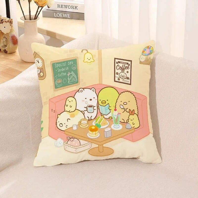 45x45cm cute cartoon print pillow case living room sofa office cushion cover home decoration children's gift