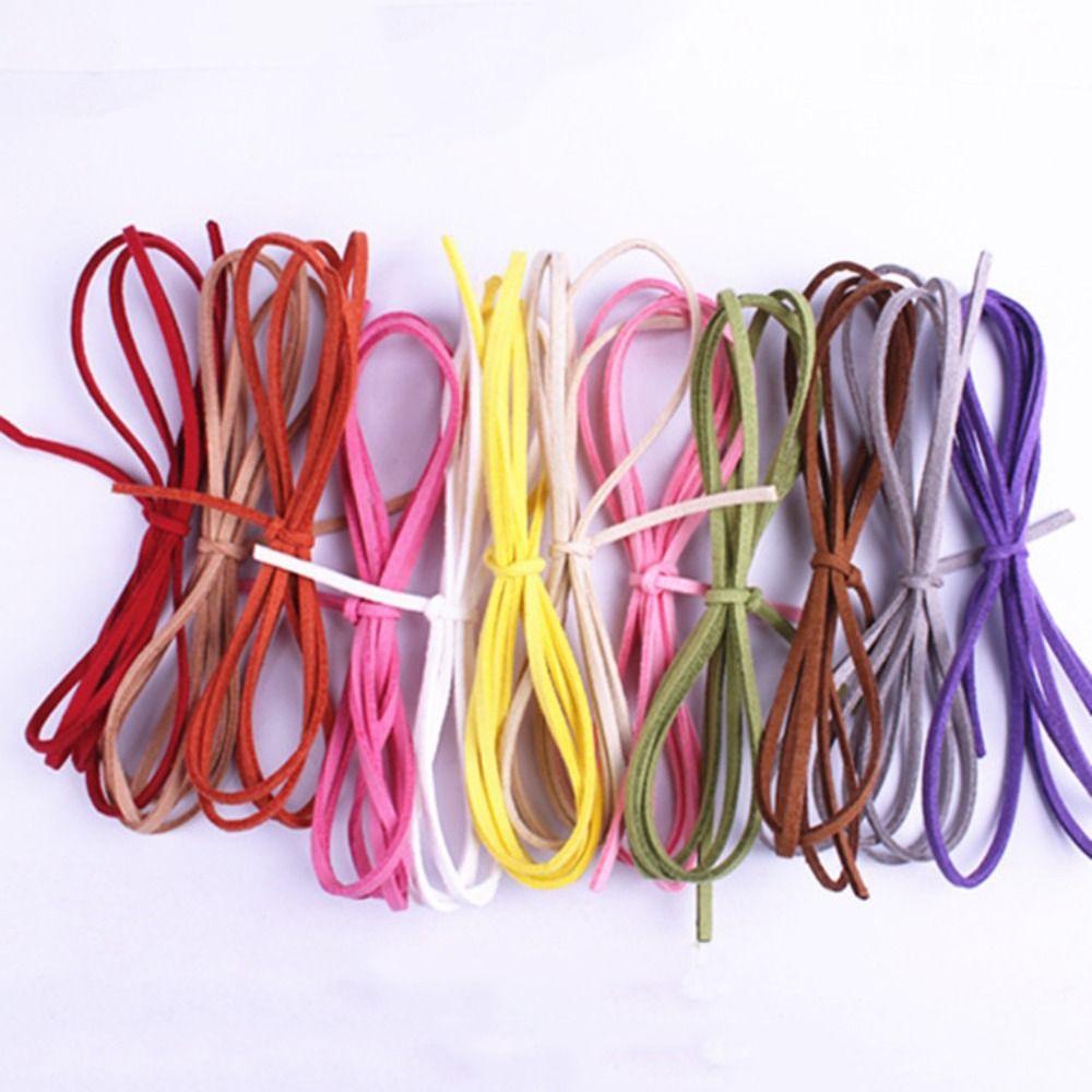 

5yards/lot 2.6mm Suede Braided Cord Leather Braiding Hair Strings Korean Velvet Hair Rope