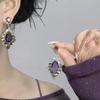 Stylish Elegant Gradient Purple Teardrop Earrings Sparkly Earrings For Women