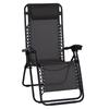 Zero Gravity Chair Metal Frame Texteline Armchair Outdoor Folding And Reclining Sun Lounger With Head Pillow For Patio Decking Gardens Camping Black