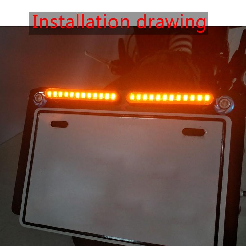 1x Universal Motorcycle Car Turn Signal Lights 12V 12 LED Sequential Flowing Strips Motorcycle Car Amber LED Flasher Light Lamp