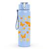 1PC Orange Butterfly Floral Pattern Print 750ml Color Plastic Sports Water Bottle Leakproof Flip Straw Lid Suitable for Sports Office Home Use