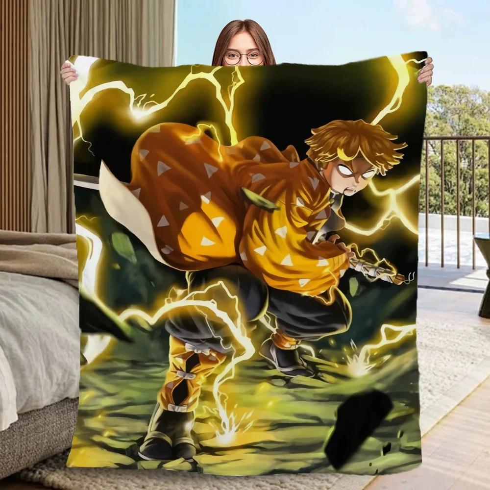 Throw Blanket for Sofa Luxury Throw Blankets Characters D-Demon Slayer Fluffy Plaid Large Blanket King Size Cobija Home Interior