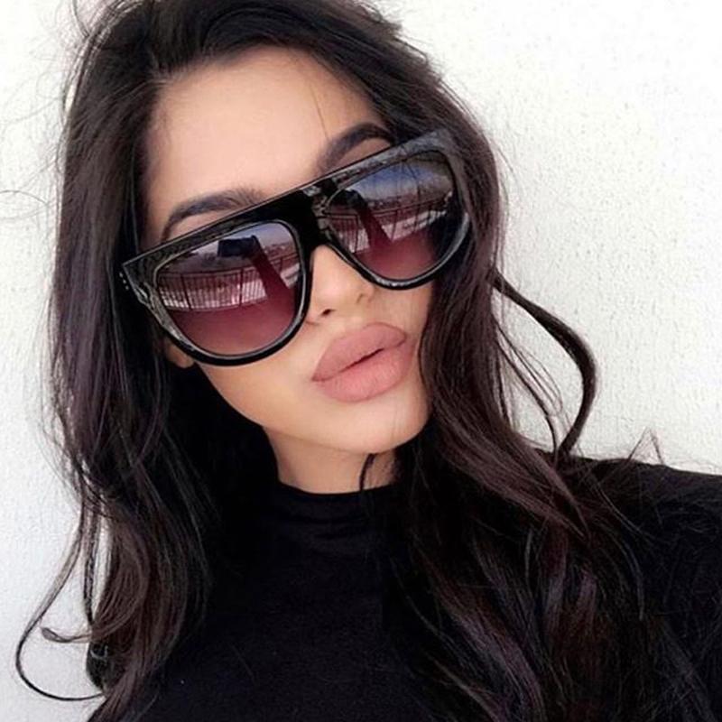 Flat Top Mirror Vintage Sunglasses Woman Brand Design Sun Glasses for Woman Rivet Ladies Sunglasses female Shades