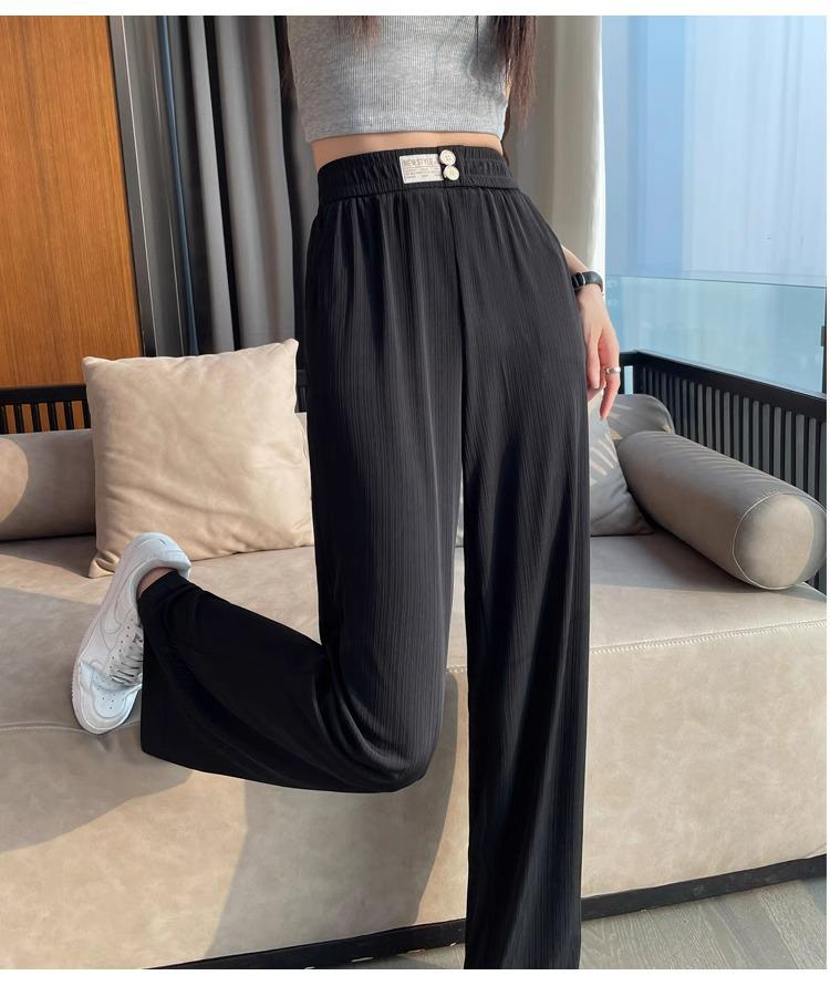 

145 Petite Ice Silk Wide Leg High Waist Slimming Women s Summer Casual Pants XS (suggested 60-79 kg)