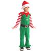 Christmas Onesie Costume for Kids Gingerbread Man/Santa/Green Elf Cosplay Outfit Unisex Plush Bodysuit for Halloween Christmas Carnival Festival