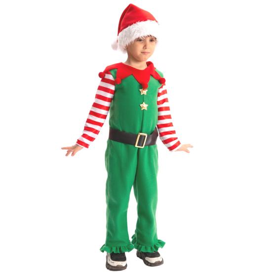 Christmas Onesie Costume for Kids Gingerbread Man/Santa/Green Elf Cosplay Outfit