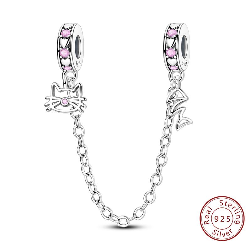 Girl New Stars Safety Chain Clip Charms Metal Key Locks Pendent Fit Original Bracelets Make Your Own Festival Accessory Elegant Fashion Beautiful