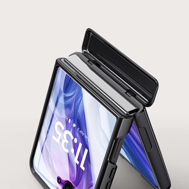 For Motorola Razr 50 5G Case PC+Acrylic Phone Cover with Rear Small Screen Protector Hinge Protection