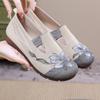 Ladies' Summer 2026 Breathable Soft Sole Anti-slip Mom Shoes Leisure Mesh Flat Embroidered Shoes