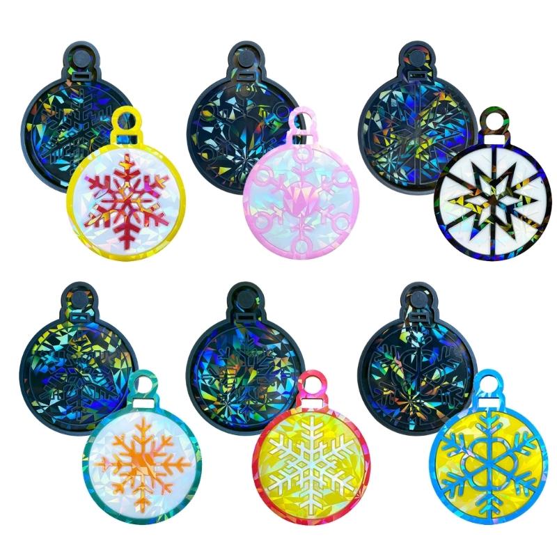Light and Shadow Keychain Pendant Silicone Molds Christmas Snowflake Holographic Earrings Mold DIY Ornaments Mould Craft