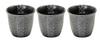 Hayashikinnosuke Shoten Kinnosuke Mino Ware Sake Cups of Black Glaze with Silver Accents Diameter Height Microwave and Dishwasher Safe Made In Japan