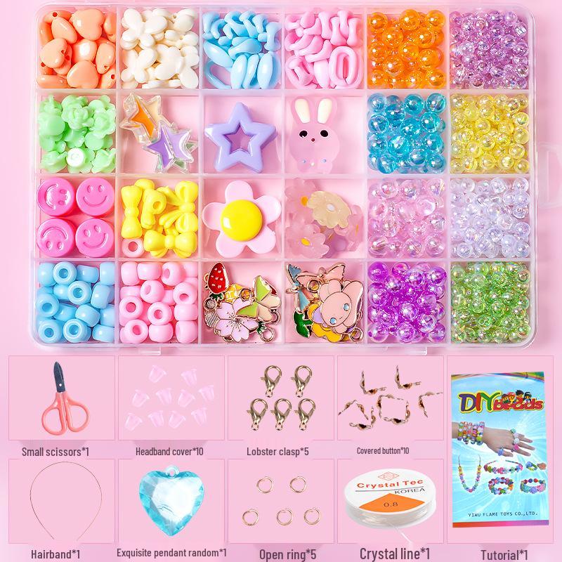 24-Grid DIY Stringing Beads Kit for Kids - Bracelet & Necklace Crafts