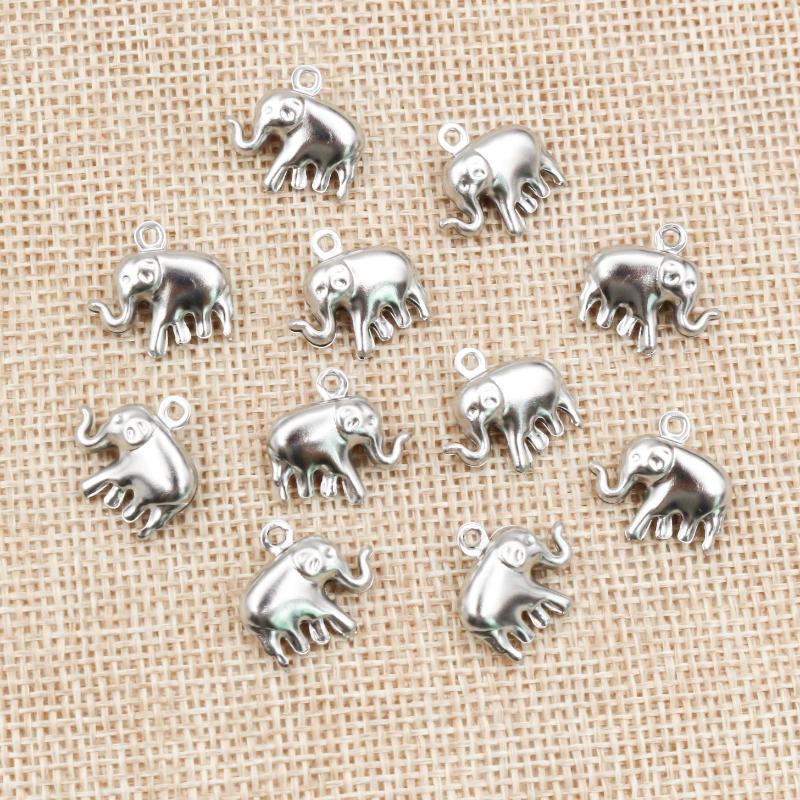 30pc/lot Elaphant Heart Charms Stainless Steel Heart Cute for necklace pendant charms diy jewelry making