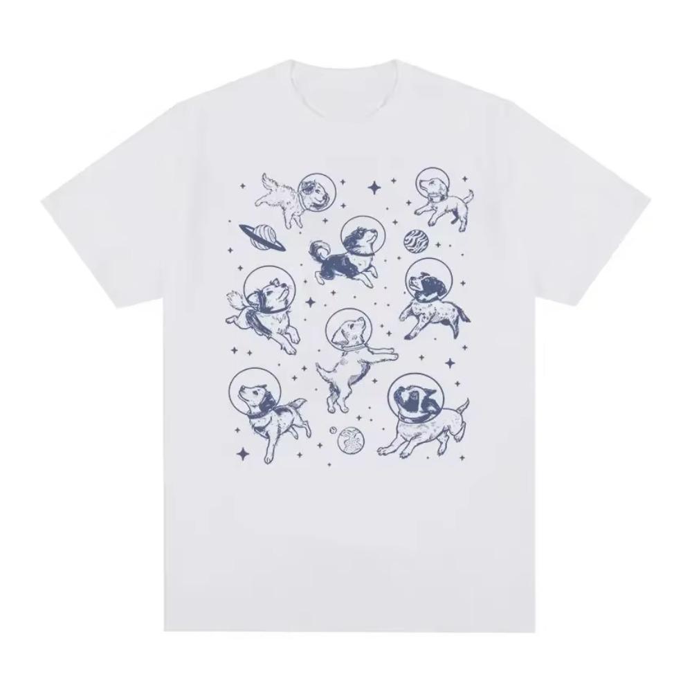 

Dogs in Space Funny Meme T Shirt Men s Vintage O-Neck High Quality Fashion T-shirts Unisex Casual Oversized T-Shirt S