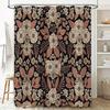 Vintage Floral Shower Curtain Botanical Pattern Bathroom Decor Rustic Farmhouse Backdrop Washable Fabric Wall Hanging
