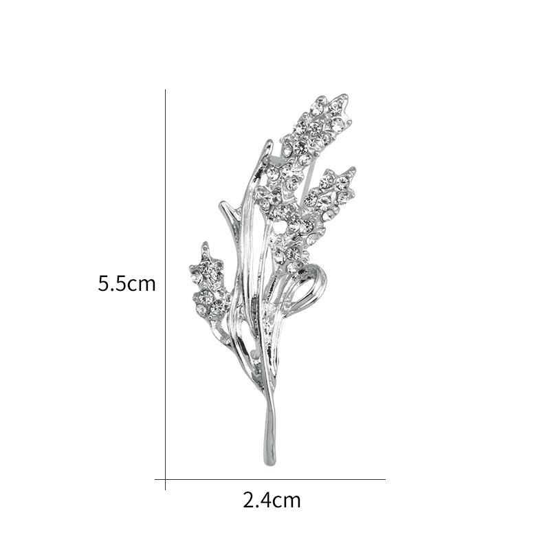 Broșă Florală de Lux cu Strasuri în Stil Coreean - Pin Elegant pentru Guler de Damă