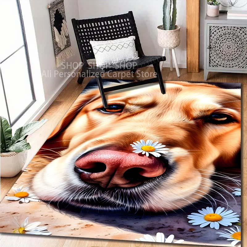 Multiple Sizes Cute Dog Avatar Pattern Carpet for Living Room Bedroom Sofa Home Decor Non slip Floor Mat Large Size Luxury Gift