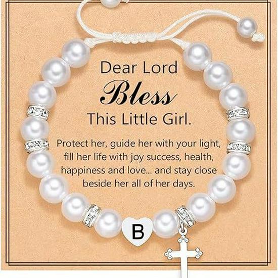 

8mm Imitation Pearl Heart Bracelet - New Style Easter Jewelry for Little Girls Without Card