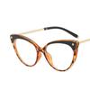 Fashion Cat Eye Rivet Glasses Frame For Women  Anti-Blue Light  Metal Frame Eyewear Vintage Eyeglasses