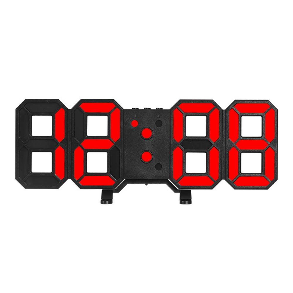 3D LED Digital Clock Simple and Stylish LED 3 Alarms Electronic USB Table Clock Time Temperature Wall Clock for Living Room