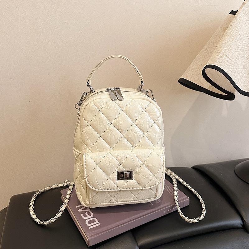 Schoolbag jogo embroidered grid chain mini backpack women's new fashion versatile mini portable shoulder small backpack tide